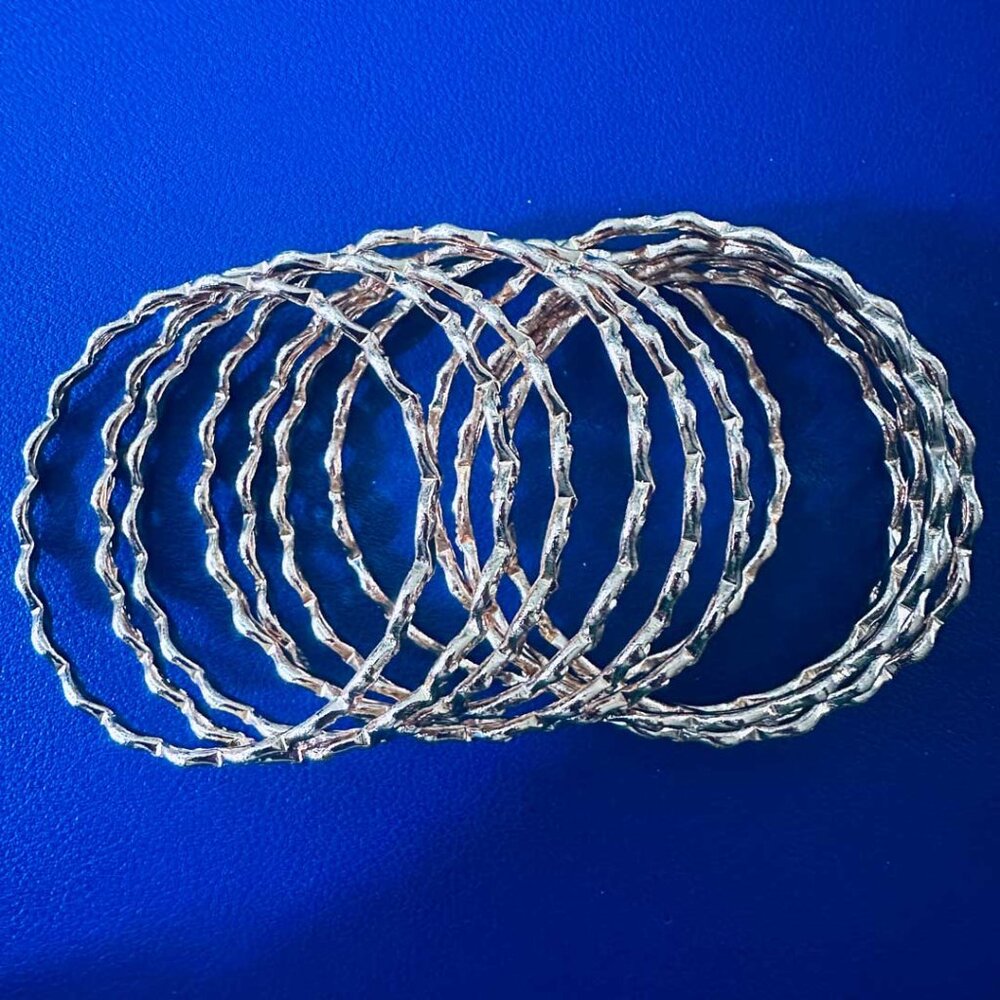 Set of 12 Gold-Tone 22K Style Textured Bangles – Bollywood / Indian Bridal Style